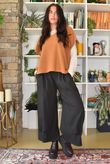 Bennie Quirky Barrel Pant Coffee Bean Pin Stripe